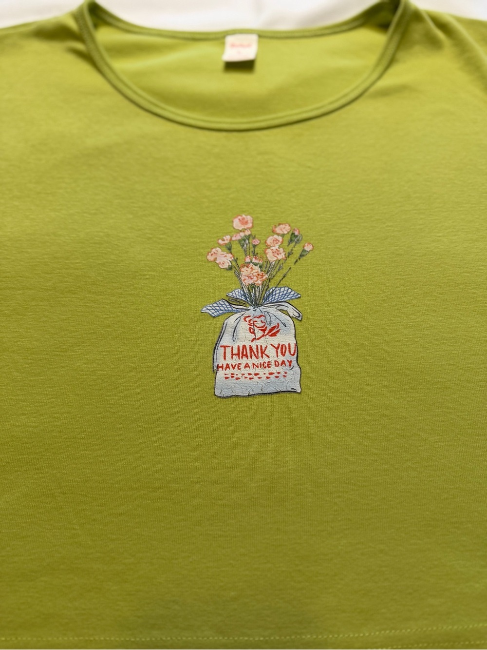 ROMWE Light Olive Ribbed Tee - Picture 2 of 4